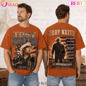 Toby Keith Tribute Red White And Blue Collar Patriotic Vintage Country Music Graphic T-Shirt