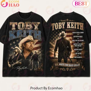 Toby Keith Tribute Red White And Blue Collar Patriotic Vintage Country Music Graphic T-Shirt