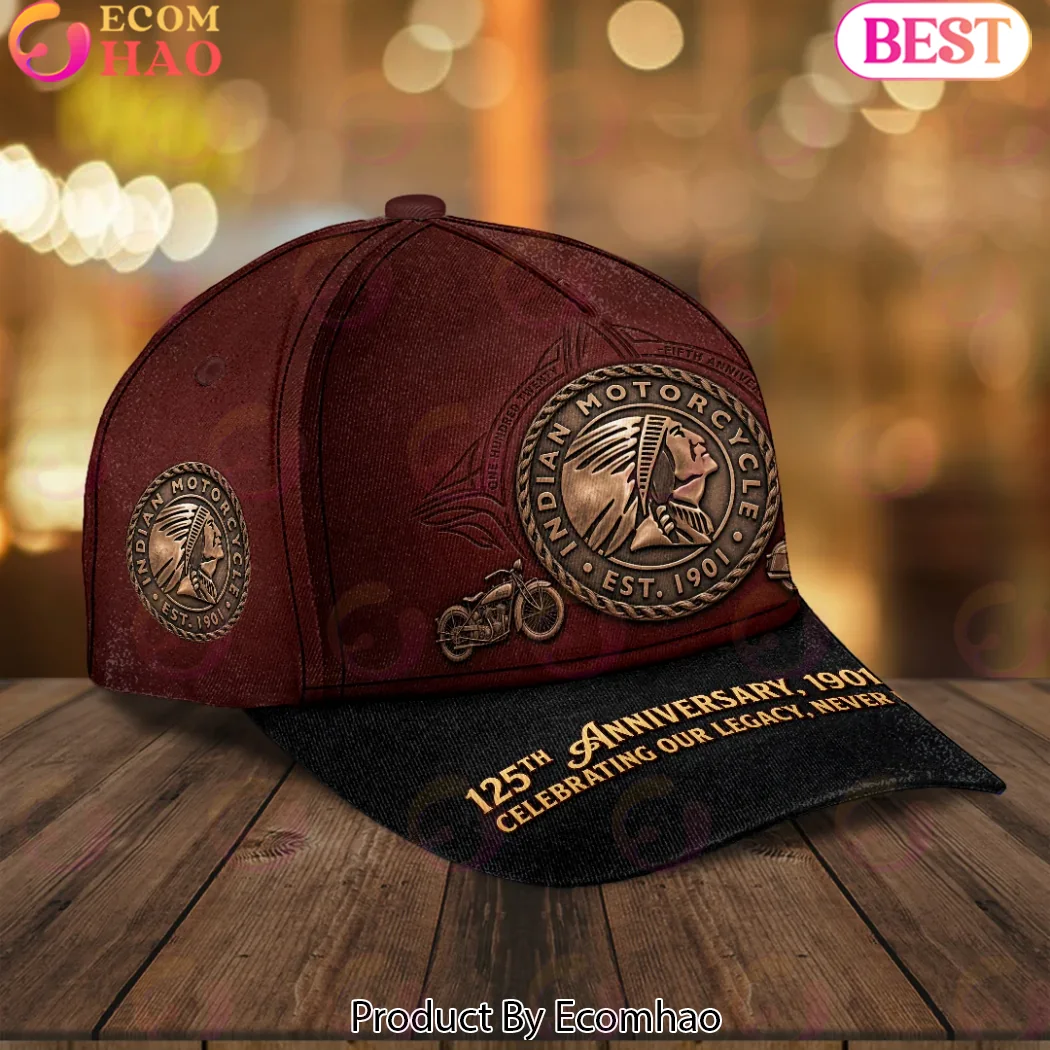 Indian Motorcycle 125th Anniversary 1901-2026 Commemorative Vintage Est 1901 Baseball Cap Indian Motorcycle 125th Anniversary 1901-2026 Commemorative Vintage Est 1901 Baseball Cap