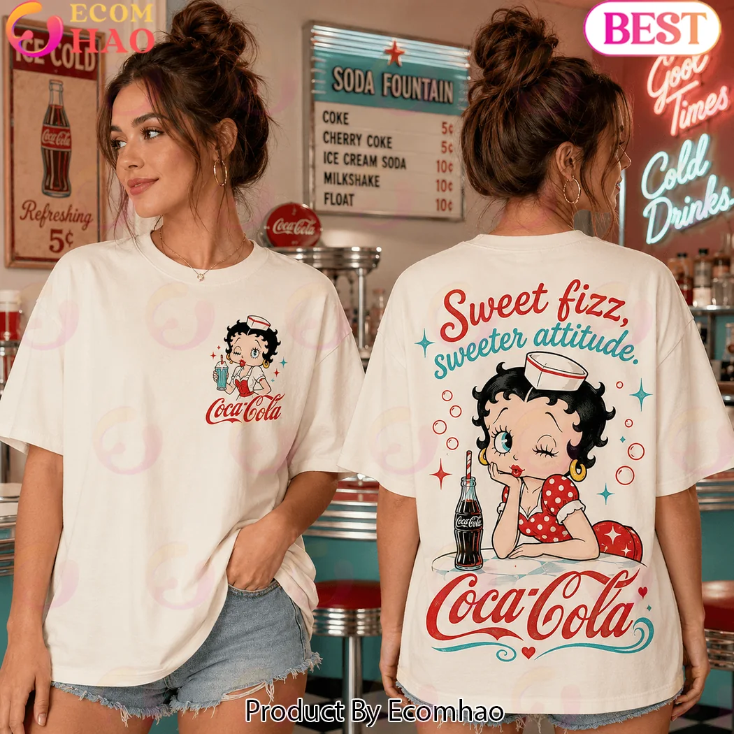 Vintage Coca-Cola Betty Boop Sweet Fizz Graphic T-Shirt Vintage Coca-Cola Betty Boop Sweet Fizz Graphic T-Shirt
