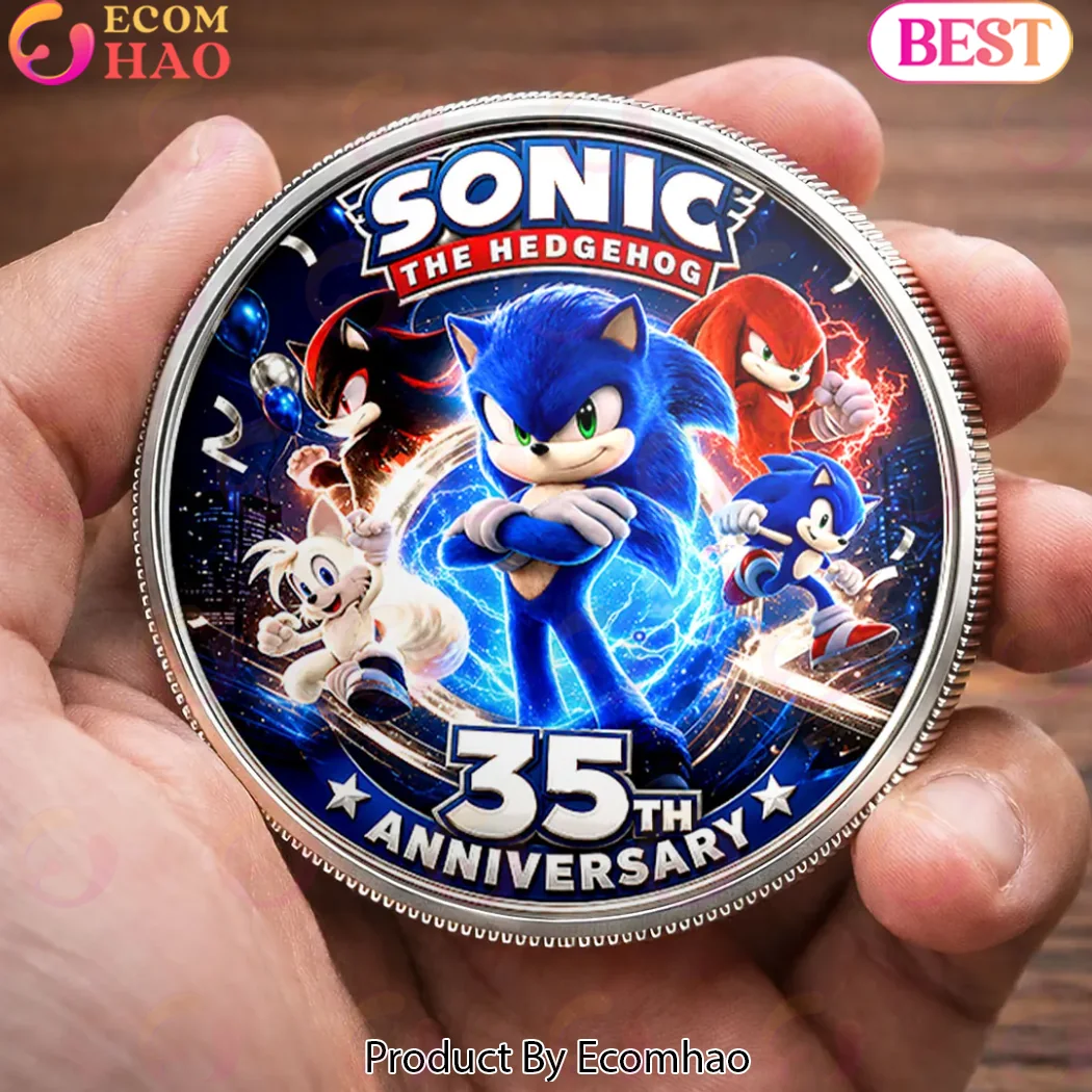 Sonic the Hedgehog 35th Anniversary Premium Gold Plated Limited Edition Gamer Gift Commemorative Coin Sonic the Hedgehog 35th Anniversary Premium Gold Plated Limited Edition Gamer Gift Commemorative Coin