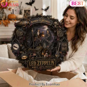 Led Zeppelin Stairway to Halloween Whole Lotta Fright Gothic Rock Music Spooky Halloween Door Wreath