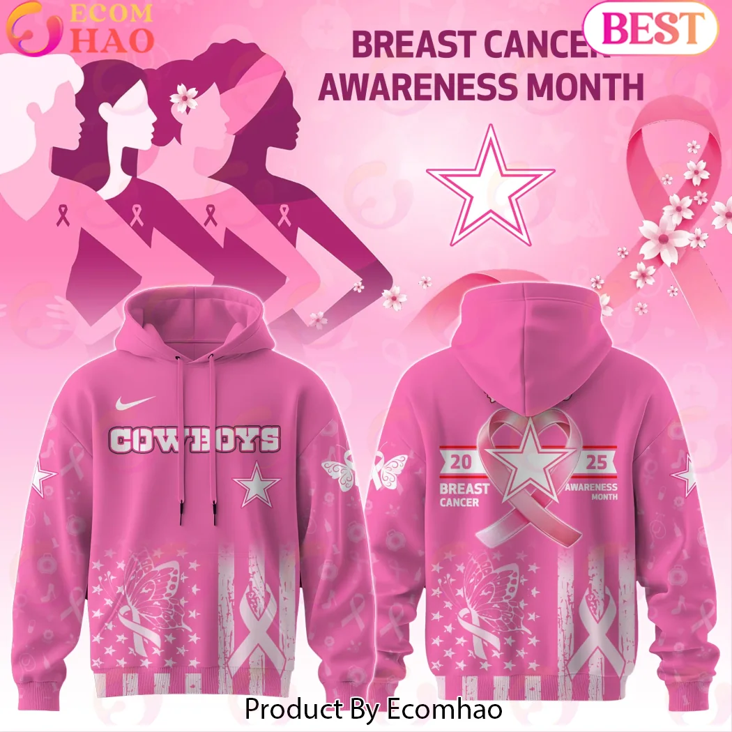 Dallas Cowboys Breast Cancer Awareness Month 2025 Pink Ribbon Butterfly Special Edition Hoodie Dallas Cowboys Breast Cancer Awareness Month 2025 Pink Ribbon Butterfly Special Edition Hoodie